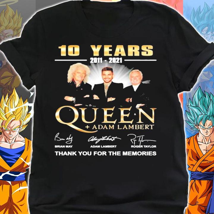 10 years 2011 2021 Queen Adam Lambert thank you for the memories t-shirt shirt