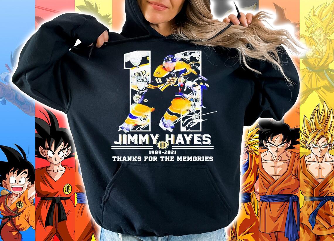 11 Jimmy Hayes 1989 2021 thanks for the memories signature t-shirt hoodie