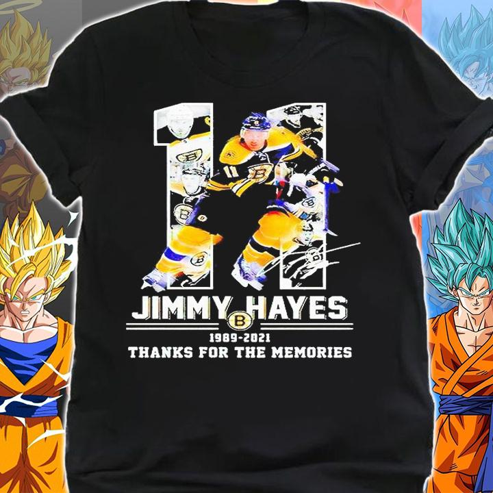 11 Jimmy Hayes 1989 2021 thanks for the memories signature t-shirt shirt