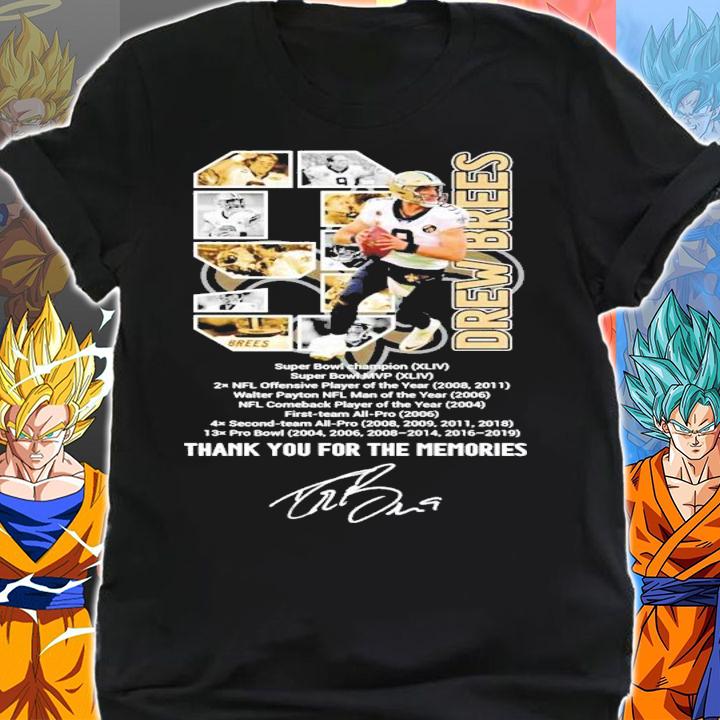 9 Drew Brees thank you for the memories t-shirt shirt