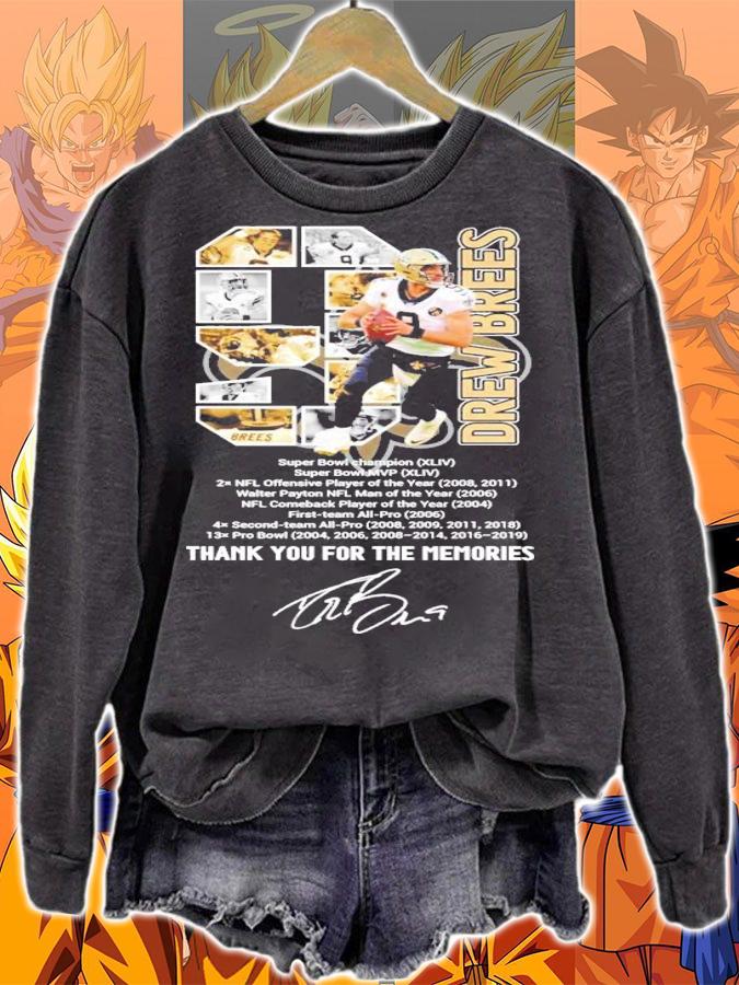 9 Drew Brees thank you for the memories t-shirt sweatshirt