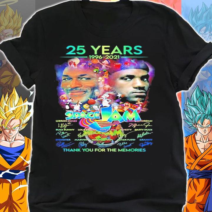25 years 1996-2021 Space Jam signatures t-shirt shirt