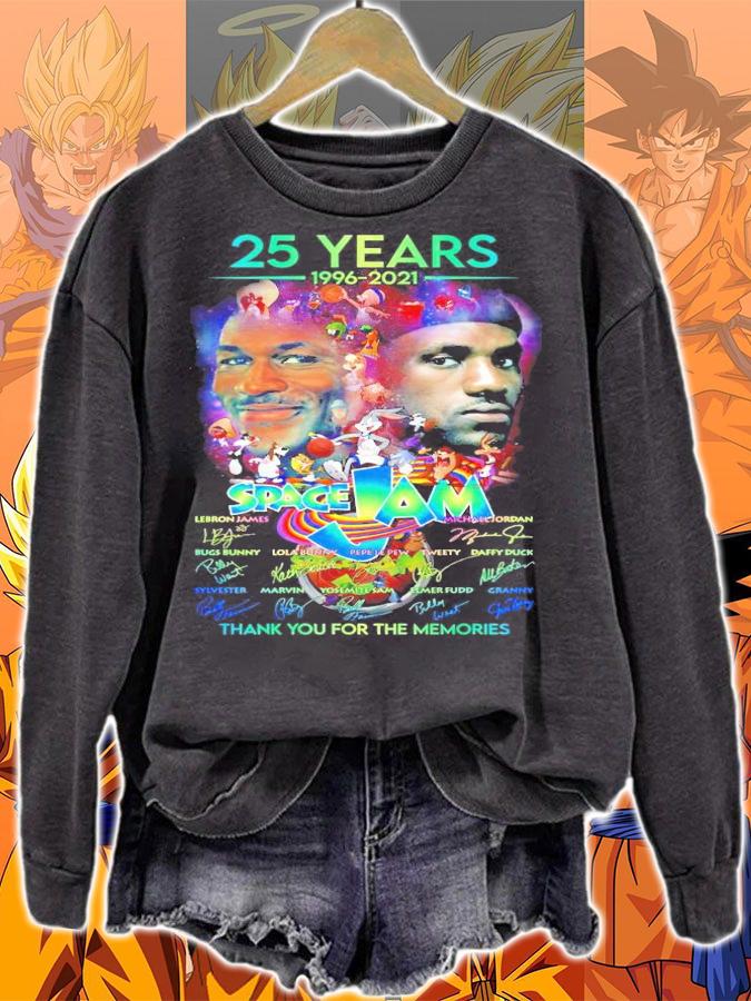 25 years 1996-2021 Space Jam signatures t-shirt sweatshirt