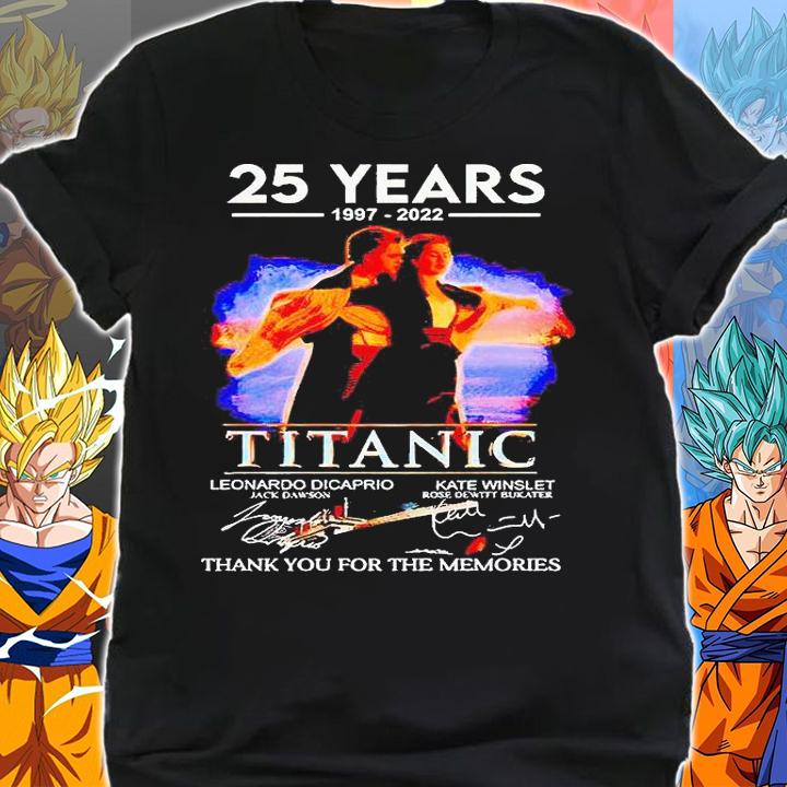 25 years 1997-2022 Titanic thank You for the memories signature t-shirt shirt