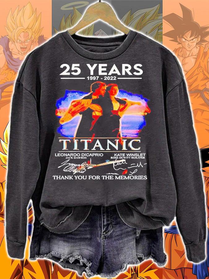 25 years 1997-2022 Titanic thank You for the memories signature t-shirt sweatshirt