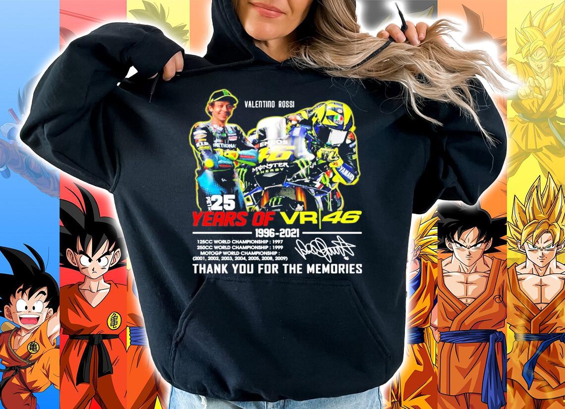 25 years of Valentino Rossi 1996-2021 signature t-shirt hoodie