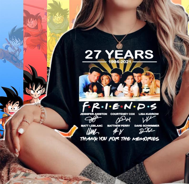 27 years 1994-2021 FRIENDS TV Show signatures t-shirt woman shirt