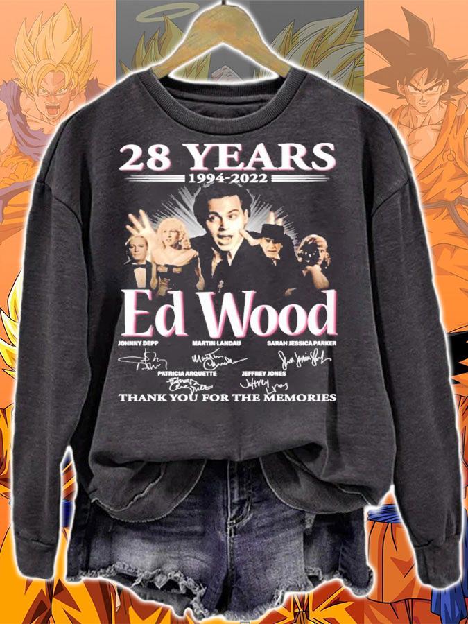 28 years 1994-2022 Ed Wood signatures t-shirt sweatshirt