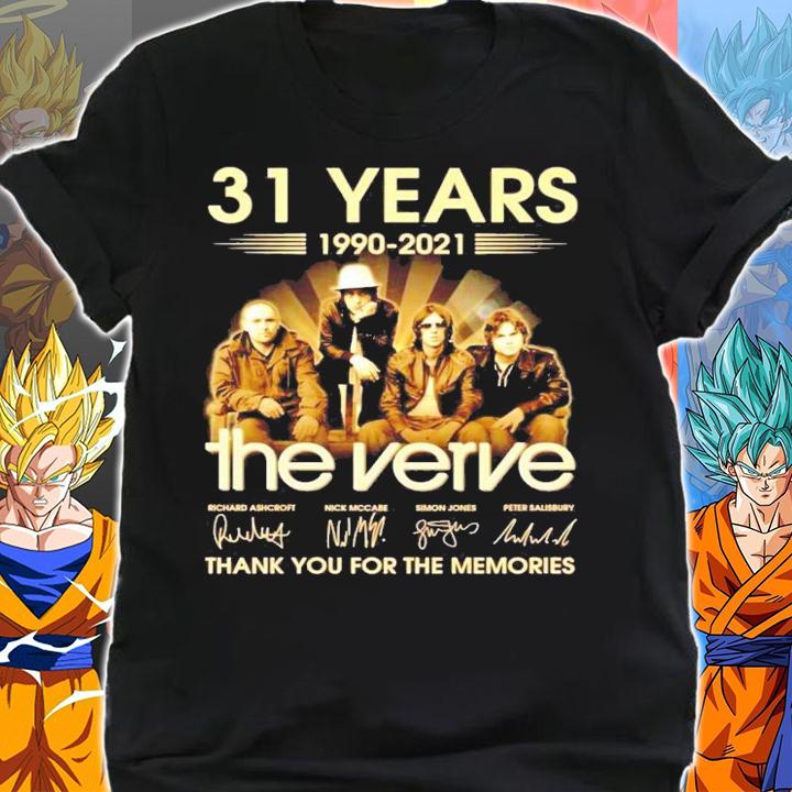 31 years 1990-2021 The Verve signatures thank you for the memories t-shirt shirt
