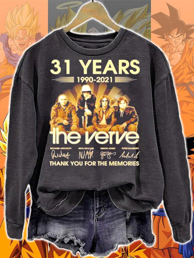 31 years 1990-2021 The Verve signatures thank you for the memories t-shirt sweatshirt
