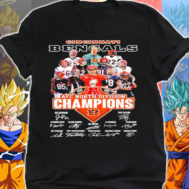 Cincinnati Bengals 2022 AFC North Division Champions Signatures Shirt shirt