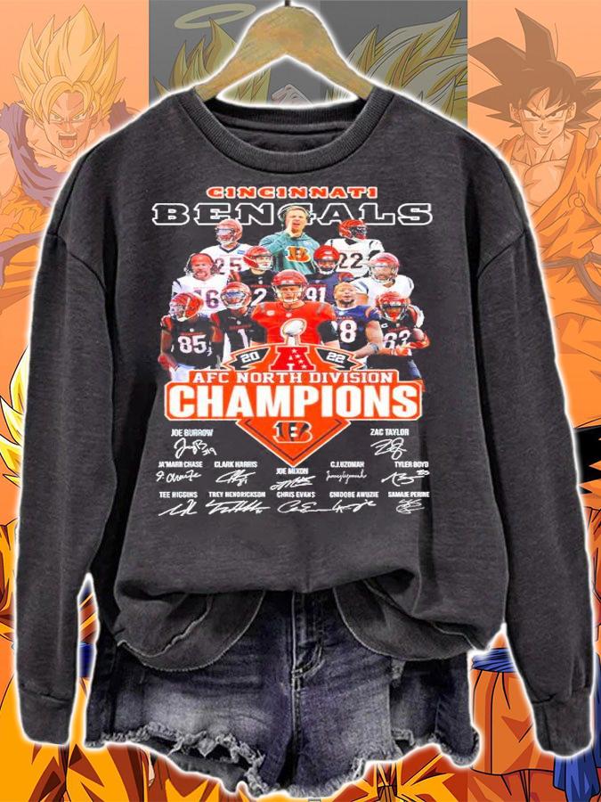 Cincinnati Bengals 2022 AFC North Division Champions Signatures Shirt sweatshirt