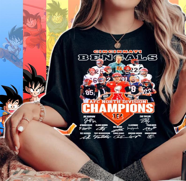 Cincinnati Bengals 2022 AFC North Division Champions Signatures Shirt woman shirt