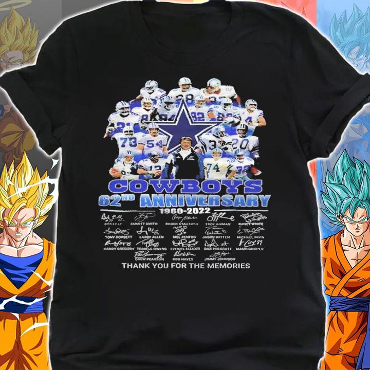 Cowboys 62nd Anniversary 1960-2022 Signatures Thank You For The Memories Shirt shirt