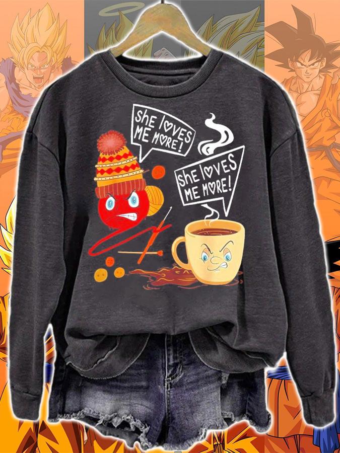 Crochet Coffee She Loves Me More Than I Love Her Shirt sweatshirt