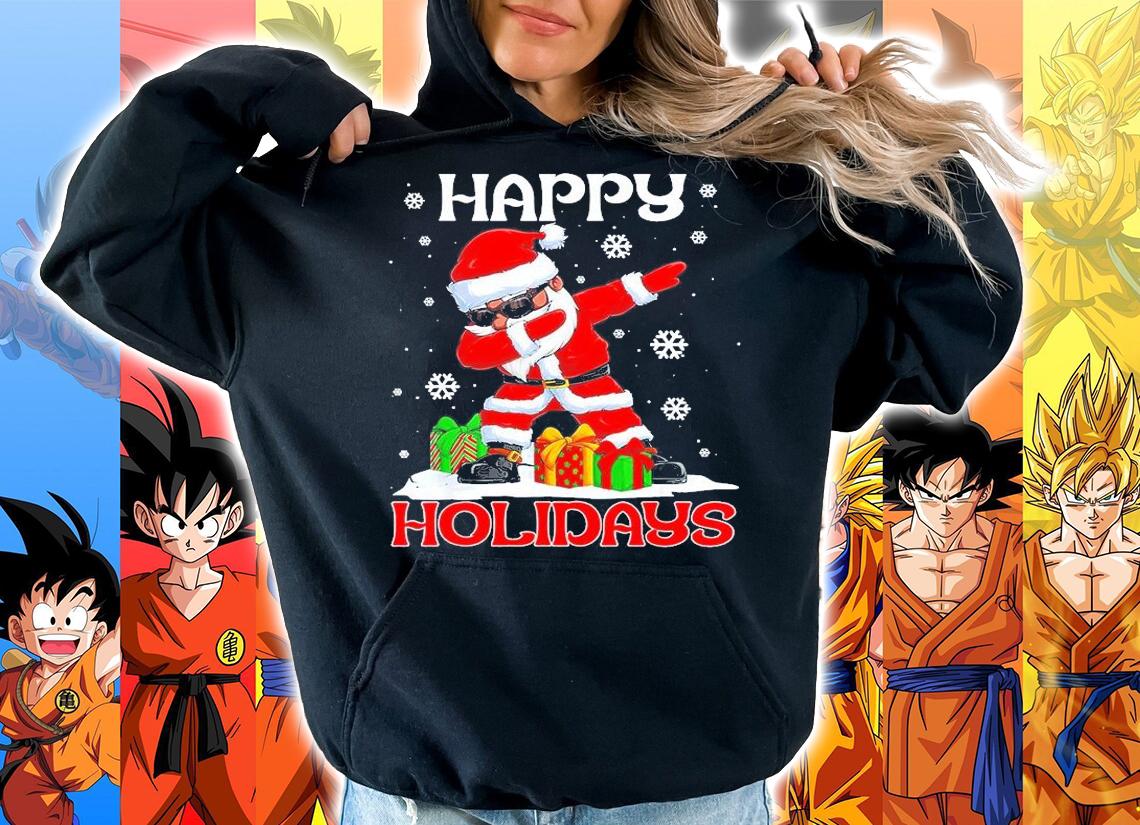Dabbing Black Happy Holidays African American Santa Claus PNG T-Shirt hoodie
