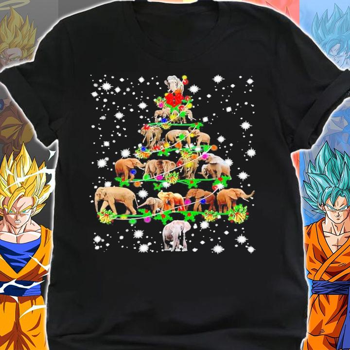 Elephants Christmas Tree Shirt shirt