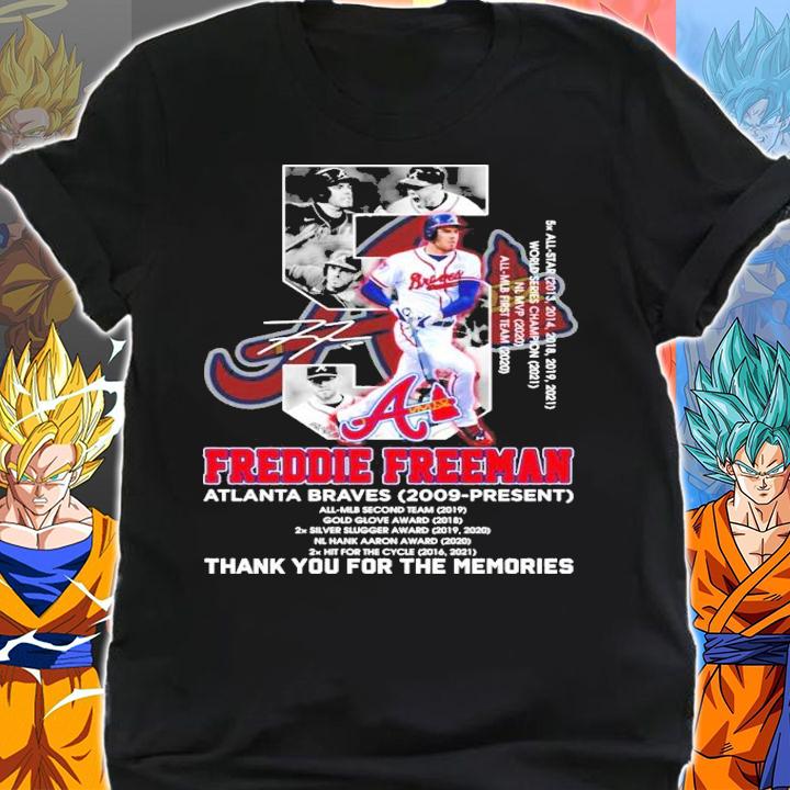 Freddie Freeman Atlanta Braves 2009 Present Signatures Thank You For The Memories Shirt shirt