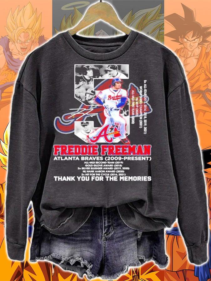 Freddie Freeman Atlanta Braves 2009 Present Signatures Thank You For The Memories Shirt sweatshirt
