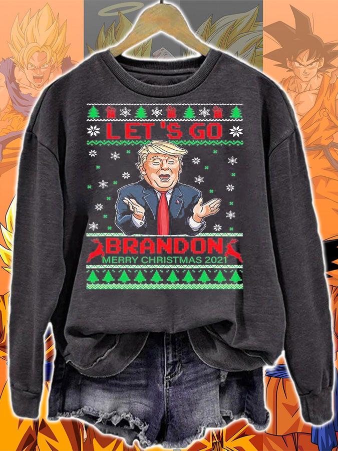 Funny Let's Go Bandon Trump 2024, Let's Go Brandon Ugly Merry Christmas 2021 T-Shirt sweatshirt