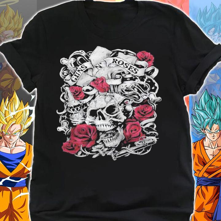 Guns N Roses Official Flourish Skull Pink Roses Shirt shirt
