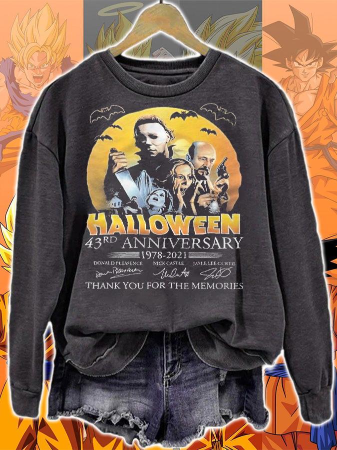 Halloween 43rd Anniversary 1978-2021 Signatures Thank You For The Memories Shirt sweatshirt