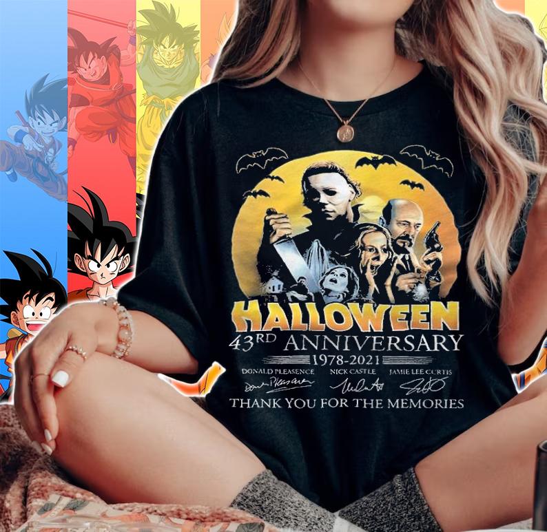 Halloween 43rd Anniversary 1978-2021 Signatures Thank You For The Memories Shirt woman shirt