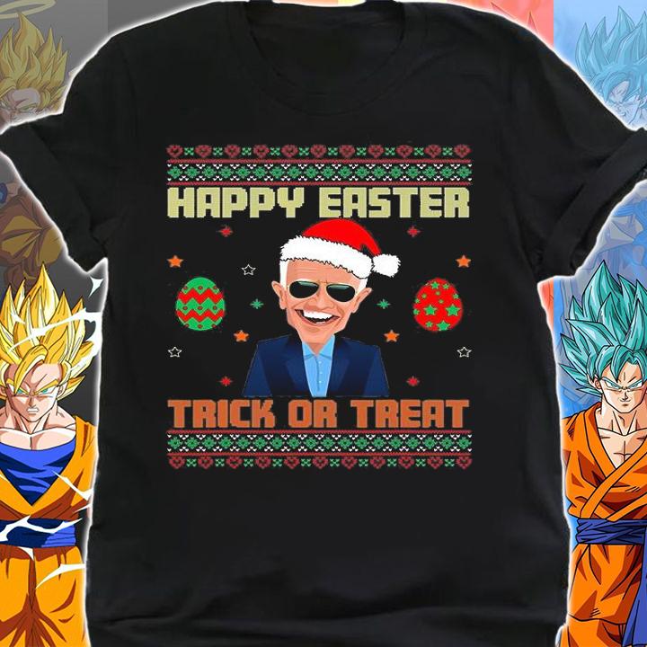 Happy Easter Trick Or Treat Anti Joe Biden Christmas Holiday 2021 T-Shirt shirt