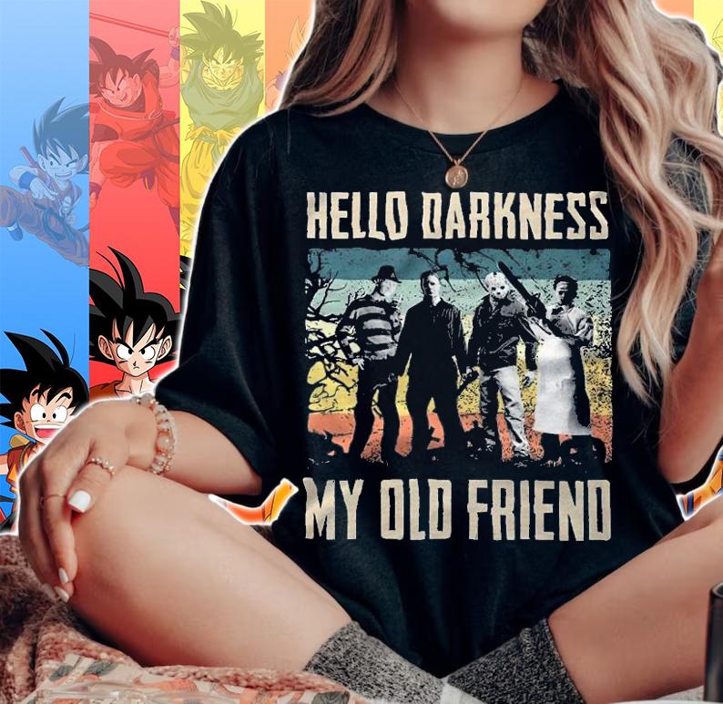 Horror Characters Hello Darkness My Old Friend Vintage Shirt woman shirt