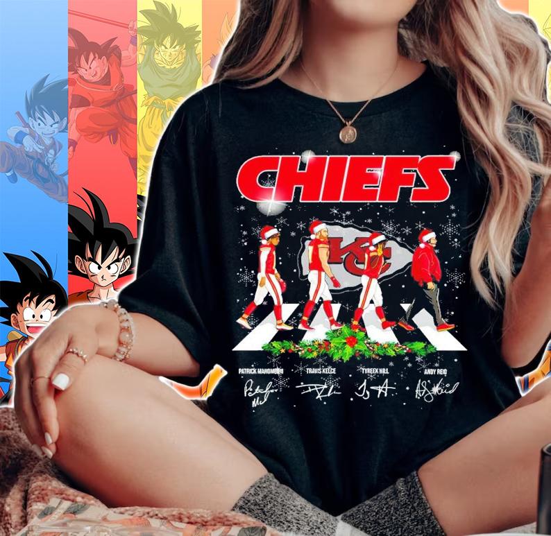 Kansas City Chiefs Christmas Abbey Road Signatures Shirt woman shirt