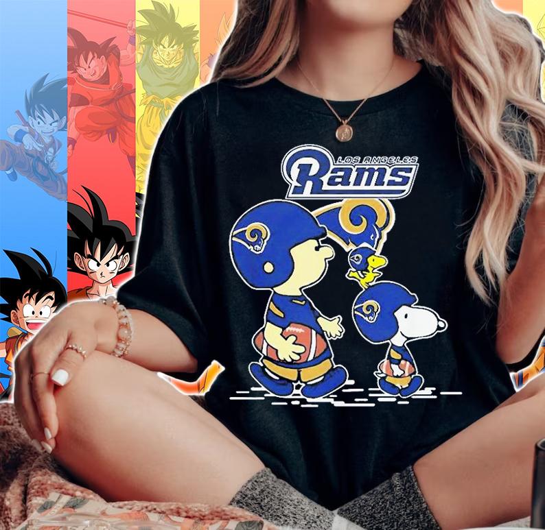 Los Angeles Rams Peanuts Characters T-Shirt woman shirt