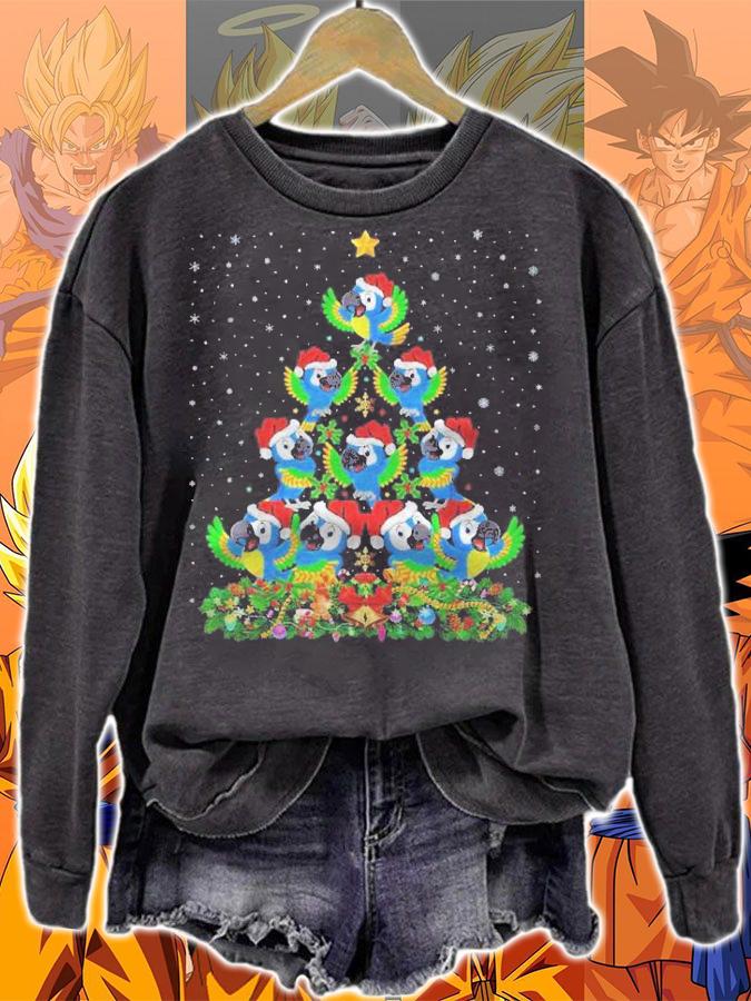 Macaw Bird Xmas Tree Gift Santa Hat Macaw Christmas Shirt sweatshirt