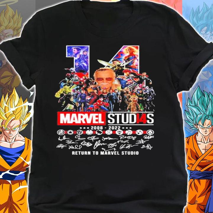 Marvel Studi4s 2008-2022 signatures return to Marvel studio shirt shirt