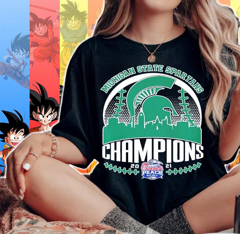 Michigan State Spartans Champions 2021 Chick-Fil-A Peach Bowl Shirt woman shirt