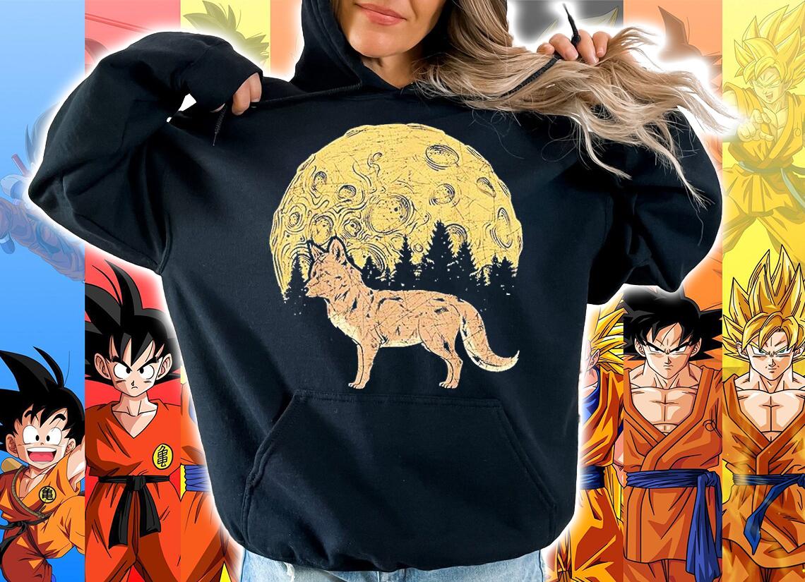 Night Forest Pack Animal Wildlife Wild Predator Moon Wolf T-Shirt hoodie