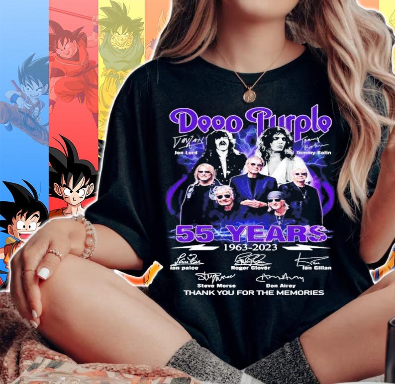 Official Deep Purple 55 Years 1963-2023 Signatures Thank You For The Memories Shirt woman shirt