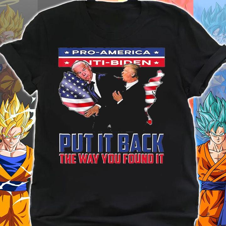 Put It Back The Way You Found It Funny Trump Slap Anti Biden USA Flag T-Shirt shirt
