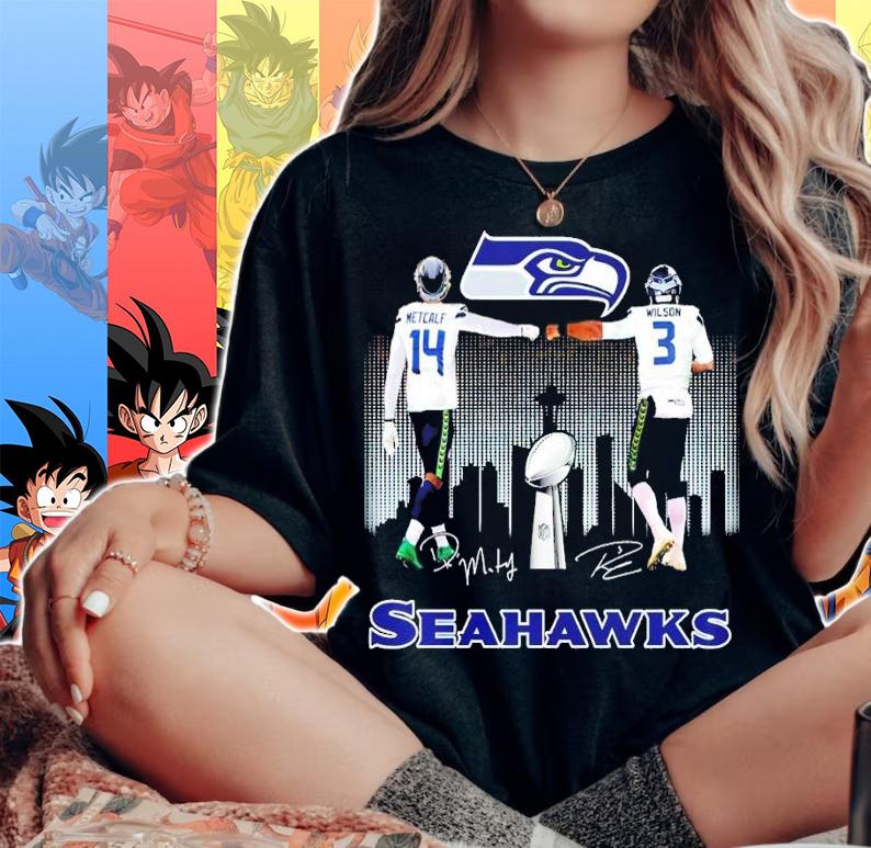 Seahawks Metcalf and Wilson signature shirt woman shirt