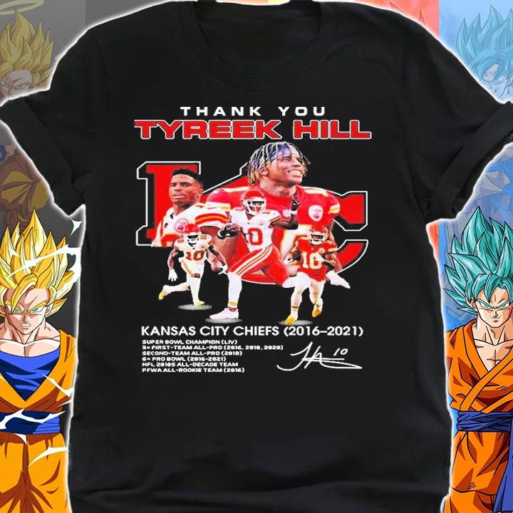 Thank You Tyreek Hill Kansas City Chiefs 2016 2021 Signature T-Shirt shirt