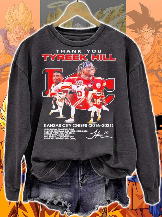 Thank You Tyreek Hill Kansas City Chiefs 2016 2021 Signature T-Shirt sweatshirt