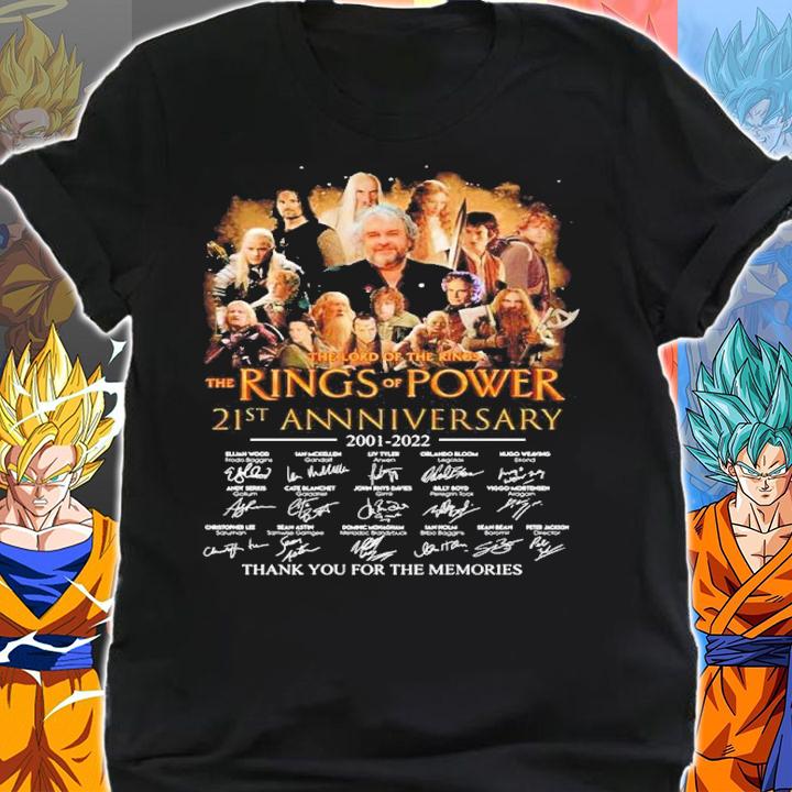 The Lord Of The Rings The Rings Of Power 21st Anniversary 2001-2022 Signatures Thank You For The Memories Shirt shirt