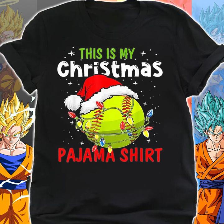 This Is My Christmas Pajama Baseball Softball T-Shirt shirt