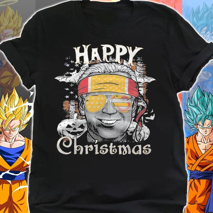 Vintage Anti Joe Biden Happy Christmas Halloween Pumpkin T-Shirt shirt