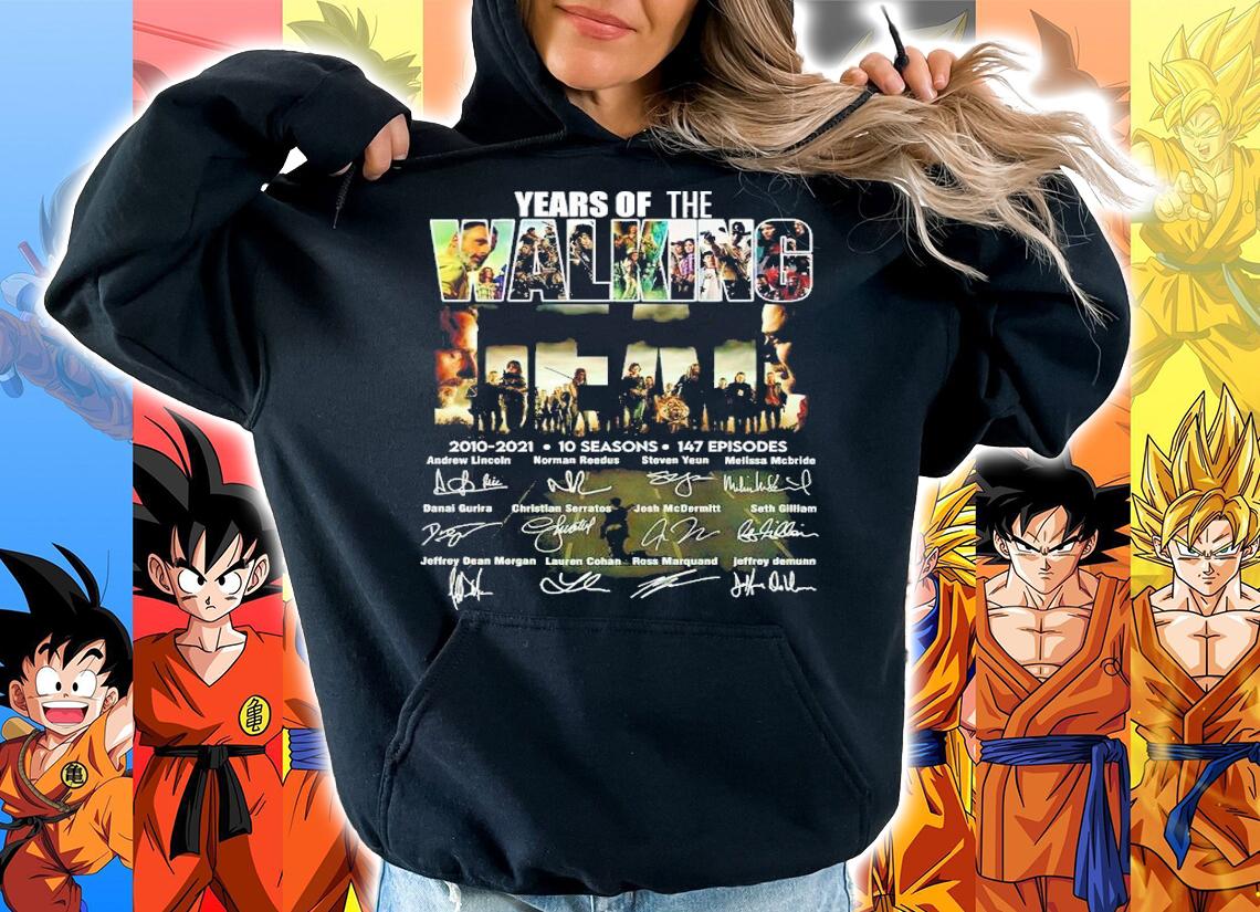 Years Of Walking Dead 2010-2021 10 Seasons 147 Episodes Signatures Shirt hoodie