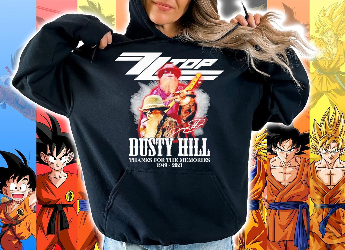ZZ Top Dusty Hill thank you for the memories signature 1949-2021 t-shirt hoodie