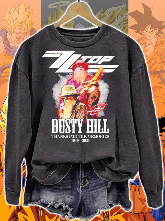 ZZ Top Dusty Hill thank you for the memories signature 1949-2021 t-shirt sweatshirt