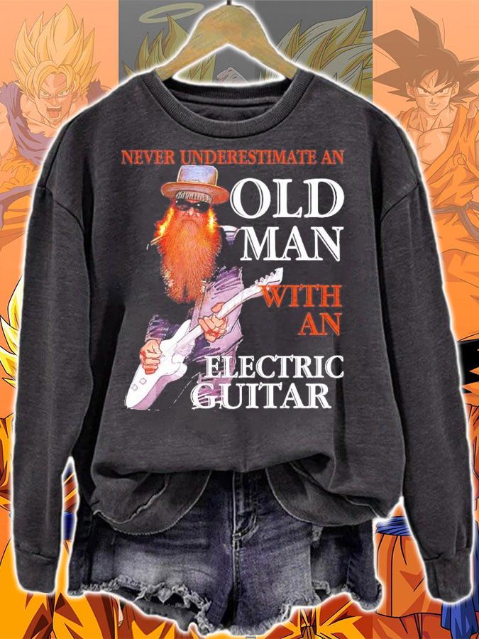 Dusty Hill Never underestimate an old man with an electric guitar zz top t-shirt sweatshirt