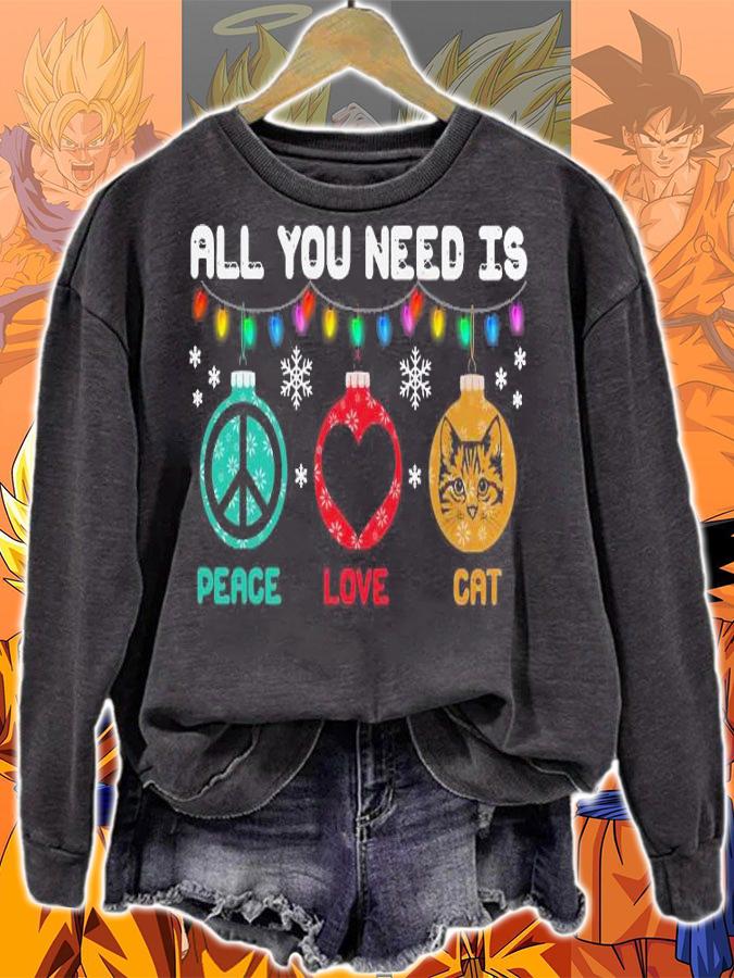 Need Peace Love Cat Sweater t-shirt sweatshirt
