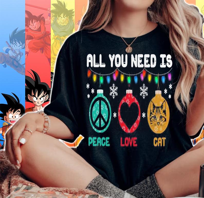 Need Peace Love Cat Sweater t-shirt woman shirt