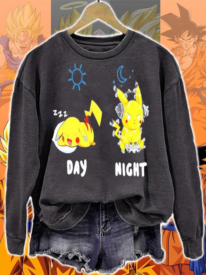 Pokemon Pikachu day night shirt sweatshirt